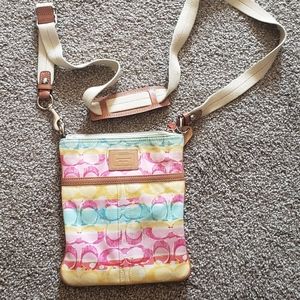 Coach crossbody purse...springy colors